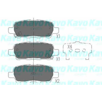 Колодки тормозные дисковые для INFINITI EX, FX, G, M, M35, M37, M45 / NISSAN CUBE, JUKE, LEAF, MURANO, PULSAR, QASHQAI, TEANA, TIIDA, X-TRAIL / SUZUKI GRAND VITARA <b>KAVO PARTS KBP-6517</b>
