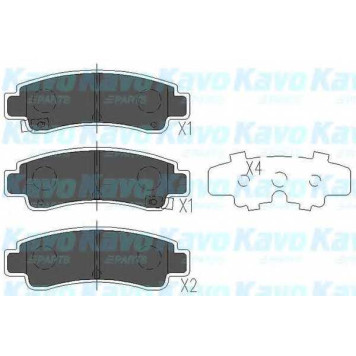 Колодки тормозные дисковые для NISSAN 100 NX(B13), PULSAR(N14), SUNNY(N13,N14) <b>KAVO PARTS KBP-6546</b>