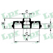 Тормозной барабан LPR S70565 / 7D0565