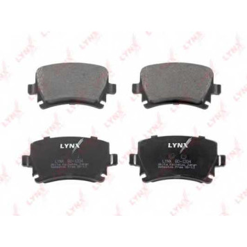 Колодки тормозные дисковые задний для AUDI A3, A4, A6, TT / SKODA OCTAVIA, SUPERB, YETI / VW CADDY, CC, EOS, GOLF, JETTA, PASSAT, SCIROCCO, TOURAN <b>LYNXauto BD-1204</b>-1
