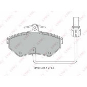 Колодки тормозные дисковые передний для AUDI A4(8D2, 8D5, 8E2, 8E5, 8EC, 8ED, 8H7, 8HE, B5, B6, B7) / VW PASSAT(3B2, 3B3, 3B5, 3B6) <b>LYNXauto BD-1215</b>
