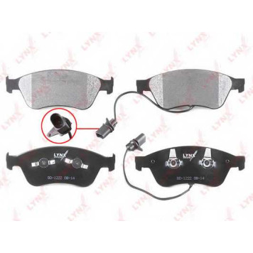 Колодки тормозные дисковые передний для AUDI A6(4F2,4F5,C6), A8(4E#) / VW PHAETON(3D#) <b>LYNXauto BD-1222</b>-1