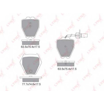 Колодки тормозные дисковые передний для AUDI A4(8D2,8D5,B5), A6(4B2,4B5,C5), ALLROAD(4BH,C5) <b>LYNXauto BD-1225</b>