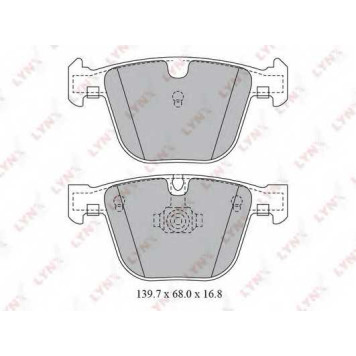 Колодки тормозные дисковые задний для BMW 1(E82), 3(E90,E92,E93), 5(E60,E61), 6(E63,E64), 7(E65,E66,E67), X5(E70), X6(E71,E72) <b>LYNXauto BD-1425</b>