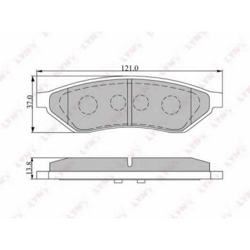 Колодки тормозные дисковые задний для CHEVROLET EPICA(KL1#), EVANDA / DAEWOO EVANDA(KLAL), LACETTI, MAGNUS, TOSCA <b>LYNXauto BD-1804</b>
