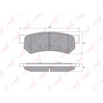 Колодки тормозные дисковые задний для CHEVROLET LACETTI(J200), NUBIRA, OPTRA(1J#) / DAEWOO LACETTI(KLAN), NUBIRA(KLAN) <b>LYNXauto BD-1814</b>