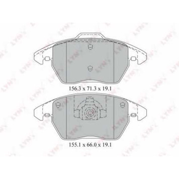 Колодки тормозные дисковые передний для CITROEN C4 / PEUGEOT 207, 208, 3008, 307, 308, RCZ / SKODA CITIGO / VW BEETLE, JETTA, UP <b>LYNXauto BD-2206</b>