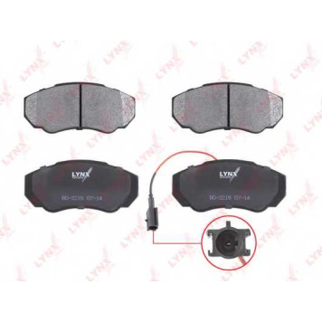 Колодки тормозные дисковые передний для CITROEN JUMPER(230,230L,230P,244,Z#) / FIAT DUCATO(230,230L,244,Z#) / PEUGEOT BOXER(230L,230P,244,Z#,ZCT#) <b>LYNXauto BD-2215</b>-1