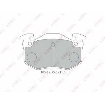 Колодки тормозные дисковые задний для CITROEN SAXO, XSARA, ZX / PEUGEOT 106, 205, 206, 306 / RENAULT 11, 19, 9, CLIO, MEGANE, THALIA <b>LYNXauto BD-2222</b>