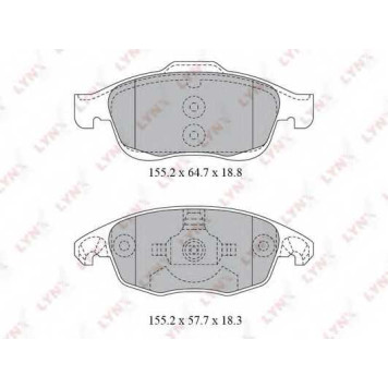 Колодки тормозные дисковые передний для CITROEN BERLINGO(B9), C4(B7,UA#,UD#), DS4 / PEUGEOT 5008, PARTNER <b>LYNXauto BD-2223</b>