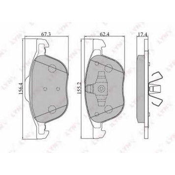 Колодки тормозные дисковые передний для FORD C-MAX(DM2), FOCUS(DA#), KUGA / MAZDA 3(BK,BL), 5(CR19,CW), PREMACY(CP) / VOLVO C30, C70, S40(MS), V50(MW) <b>LYNXauto BD-3001</b>