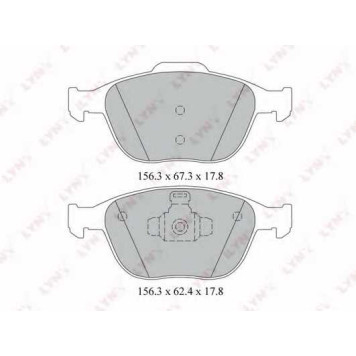 Колодки тормозные дисковые передний для FORD FIESTA(JD#,JH#), FOCUS(DAW,DBW,DNW), TOURNEO CONNECT, TRANSIT CONNECT(P65#,P70#,P80#) <b>LYNXauto BD-3022</b>