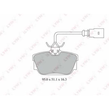 Колодки тормозные дисковые задний для FORD GALAXY(WGR) / VW SHARAN(7M6, 7M8, 7M9), TRANSPORTER(70XA, 70XB, 70XC, 70XD, 7DB, 7DK, 7DW) <b>LYNXauto BD-3027</b>