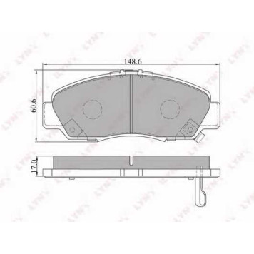 Колодки тормозные дисковые передний для HONDA ACCORD(CM), FR(BE), STREAM(RN) <b>LYNXauto BD-3411</b>