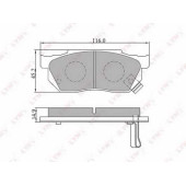 Колодки тормозные дисковые передний для HONDA ACCORD(AC, AD), CITY(CG#), CIVIC(AG, AH, AJ, AK, AL, AM, AU, ED, EG, EH), CRX(ED, EE), PRELUDE(AB) <b>LYNXauto BD-3412</b>