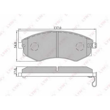 Колодки тормозные дисковые передний для HYUNDAI COUPE(RD), ELANTRA(XD), LANTRA(J-2), MATRIX(FC), SONATA(EF,NF) <b>LYNXauto BD-3607</b>
