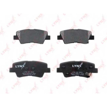 Колодки тормозные дисковые задний для HYUNDAI ACCENT(RB), ELANTRA(MD,UD), i30 CW(GD), i30(GD), i40 CW(VF), i40(VF) / KIA OPTIMA, RIO(UB) <b>LYNXauto BD-3620</b>-1