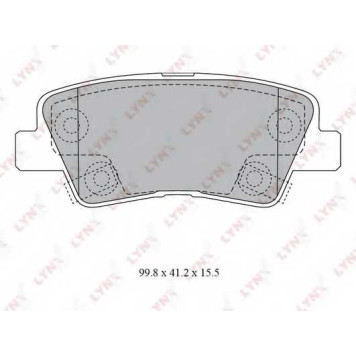 Колодки тормозные дисковые задний для HYUNDAI ACCENT(RB), ELANTRA(MD,UD), i30 CW(GD), i30(GD), i40 CW(VF), i40(VF) / KIA OPTIMA, RIO(UB) <b>LYNXauto BD-3620</b>