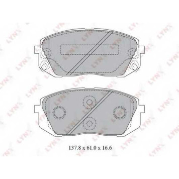 Колодки тормозные дисковые передний для HYUNDAI ix35(EL,ELH,LM) / KIA CARENS(FJ,UN), SPORTAGE(JE#,KM#,SL) <b>LYNXauto BD-3621</b>