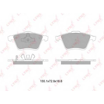 Колодки тормозные дисковые передний для MAZDA 6(GG,GY) <b>LYNXauto BD-5127</b>