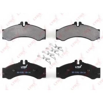 Колодки тормозные дисковые для MERCEDES SPRINTER(901, 902, 903, 904, 906) / VW LT(2, 2DA, 2DB, 2DC, 2DD, 2DE, 2DF, 2DH, 2DK) <b>LYNXauto BD-5352</b>-1