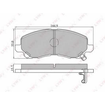 Колодки тормозные дисковые передний для JEEP COMPASS / MITSUBISHI GALANT, GRANDIS, LANCER, OUTLANDER, SPACE RUNNER <b>LYNXauto BD-5504</b>