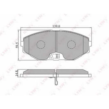 Колодки тормозные дисковые передний для INFINITI J30, Q45 / NISSAN AVENIR, CEDRIC(Y34), CEFIRO(J31), GLORIA(Y31,Y34), MAXIMA QX(A33), MAXIMA(A32) <b>LYNXauto BD-5705</b>
