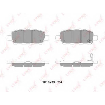 Колодки тормозные дисковые задний для NISSAN CUBE(Z12), JUKE(F15), LEAF, MURANO(Z51), PULSAR(C13), TEANA(J32) / SUZUKI GRAND VITARA(JT) <b>LYNXauto BD-5745</b>