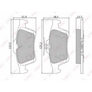 Колодки тормозные дисковые для CITROEN C5 / FORD C-MAX, FOCUS, TOURNEO CONNECT, TRANSIT CONNECT / MAZDA 3, 5, PREMACY / OPEL GT, SIGNUM, VECTRA / RENAULT LAGUNA / SAAB 9-3, 9-3X <b>LYNXauto BD-5901</b>