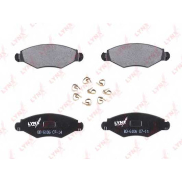 Колодки тормозные дисковые передний для PEUGEOT 206(2A/C,2E/K,T3E), 306(7A,7B,7C,N3,N5) <b>LYNXauto BD-6106</b>-1