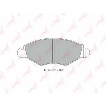 Колодки тормозные дисковые передний для PEUGEOT 206(2A/C,2E/K,T3E), 306(7A,7B,7C,N3,N5) <b>LYNXauto BD-6106</b>