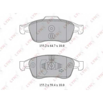 Колодки тормозные дисковые передний для RENAULT FLUENCE(L30#), GRAND(JZ0/1#), MEGANE(BZ0#, DZ0/1#, EZ0/1#, KZ0/1), SCENIC(JZ0/1#) <b>LYNXauto BD-6317</b>