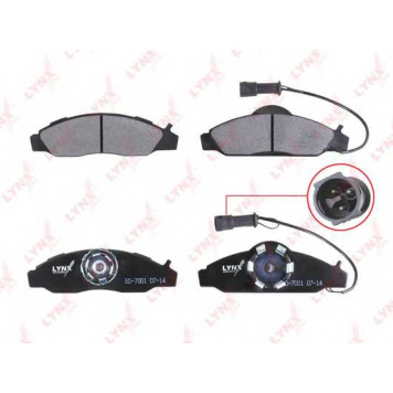 Колодки тормозные дисковые передний для DAEWOO KORANDO(KJ), MUSSO(FJ) / SSANGYONG KORANDO(K4,KJ), MUSSO SPORTS, MUSSO(FJ) <b>LYNXauto BD-7001</b>-1
