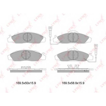Колодки тормозные дисковые передний для DAEWOO KORANDO(KJ), MUSSO(FJ) / SSANGYONG KORANDO(K4,KJ), MUSSO SPORTS, MUSSO(FJ) <b>LYNXauto BD-7001</b>