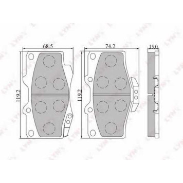 Колодки тормозные дисковые передний для NISSAN SKYLINE / TOYOTA 4 RUNNER, HILUX, LAND CRUISER 90, LAND CRUISER / VW TARO <b>LYNXauto BD-7501</b>