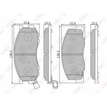 Колодки тормозные дисковые передний для TOYOTA LITEACE, PREVIA(TCR1#,TCR2#), TARAGO, TOWN ACE <b>LYNXauto BD-7515</b>