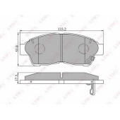 Колодки тормозные дисковые передний для TOYOTA CALDINA, CAMRY, CARINA E, CARINA, CELICA, COROLLA, CORONA, CRESTA, CROWN, CURREN, GAIA, MARK, RAV 4, SPRINTER <b>LYNXauto BD-7516</b>