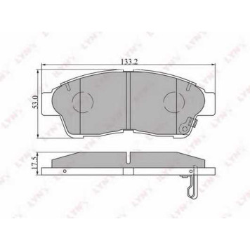 Колодки тормозные дисковые передний для TOYOTA CALDINA, CAMRY, CARINA E, CARINA, CELICA, COROLLA, CORONA, CRESTA, CROWN, CURREN, GAIA, MARK, RAV 4, SPRINTER <b>LYNXauto BD-7516</b>
