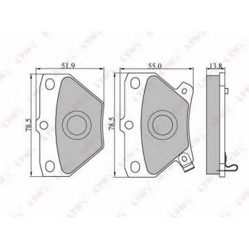 Колодки тормозные дисковые задний для TOYOTA ASCENT, CELICA, COROLLA, ECHO, MATRIX, PRIUS, VIOS, YARIS <b>LYNXauto BD-7538</b>