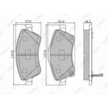 Колодки тормозные дисковые передний для TOYOTA AURIS(ADE15#, NDE15#, NRE15#, ZRE15#, ZZE15#) <b>LYNXauto BD-7546</b>