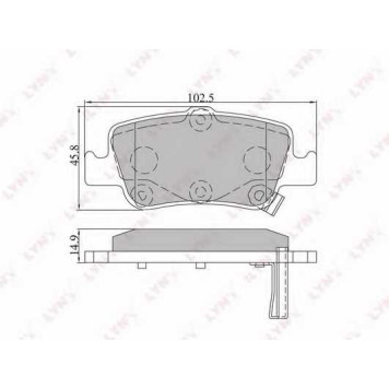 Колодки тормозные дисковые задний для TOYOTA AURIS, COROLLA <b>LYNXauto BD-7547</b>