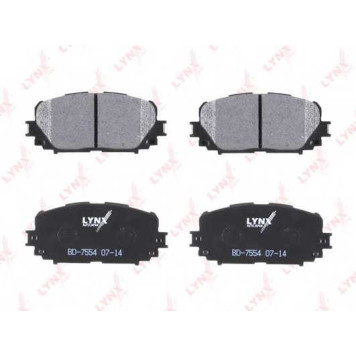 Колодки тормозные дисковые передний для TOYOTA YARIS(KSP13#, KSP9#, NCP13#, NCP9#, NHP13#, NLP13#, NSP13#, NSP9#, SCP9#, ZSP9#) <b>LYNXauto BD-7554</b>-1