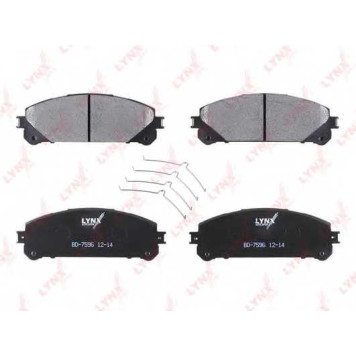 Колодки тормозные дисковые передний для LEXUS RX(AGL1#,GGL1#,GYL1#) / TOYOTA KLUGER(#ASU4#,#GSU4#,#MHU4#) <b>LYNXauto BD-7596</b>-1