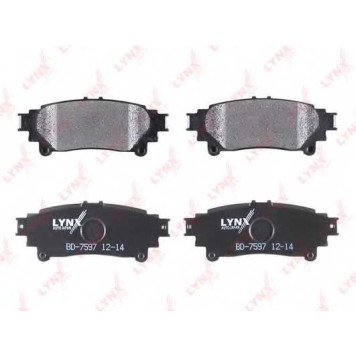 Колодки тормозные дисковые задний для LEXUS RX(AGL1#,GGL1#,GYL1#) / TOYOTA PRIUS PLUS(ZVW4#) <b>LYNXauto BD-7597</b>-1