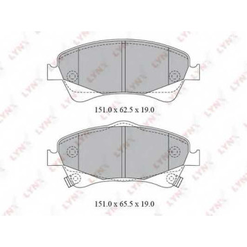Колодки тормозные дисковые передний для TOYOTA AURIS, AVENSIS, COROLLA, VERSO <b>LYNXauto BD-7598</b>