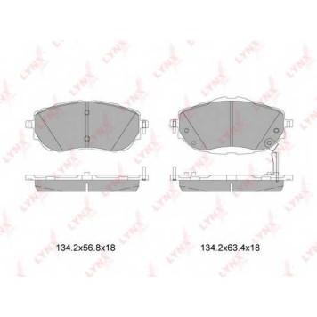 Колодки тормозные дисковые передний для TOYOTA AURIS(NZE18#, ZRE18#, ZWE18#), COROLLA(NDE18#, NRE18#, ZRE17#, ZRE18#) <b>LYNXauto BD-7605</b>