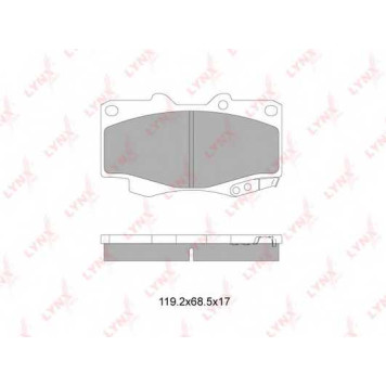 Колодки тормозные дисковые передний для TOYOTA FORTUNER(GGN5#, GGN6#, KUN5#, KUN6#, LAN5#, TGN5#, TGN6#), HILUX(GGN#, KUN#, LAN#, TGN#) <b>LYNXauto BD-7606</b>