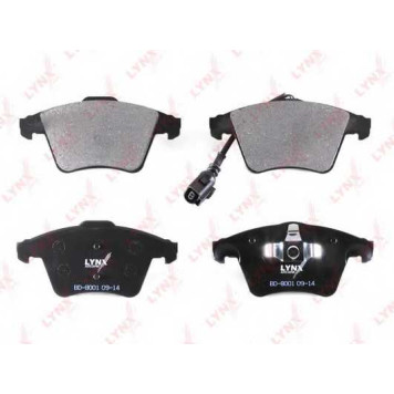 Колодки тормозные дисковые передний для VW MULTIVAN(7EF, 7EM, 7EN, 7HF, 7HM, 7HN), TRANSPORTER(70XD, 7E, 7EA, 7EB, 7EF, 7EG, 7EH, 7EJ, 7HA, 7HB, 7HF, 7HH, 7HJ, 7JD, 7JE) <b>LYNXauto BD-8001</b>-1