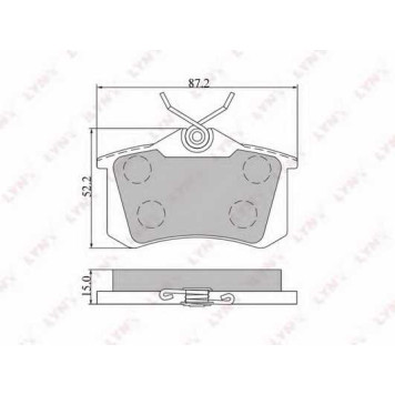 Колодки тормозные дисковые задний для AUDI A4, A6, ALLROAD / CITROEN C2, C3 / PEUGEOT 405, 605 / VW CORRADO, GOLF, JETTA, PASSAT, POLO, SCIROCCO, VENTO <b>LYNXauto BD-8002</b>