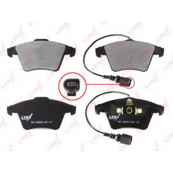 Колодки тормозные дисковые передний для VW TOUAREG(7L6,7L7,7LA) <b>LYNXauto BD-8006</b>-1